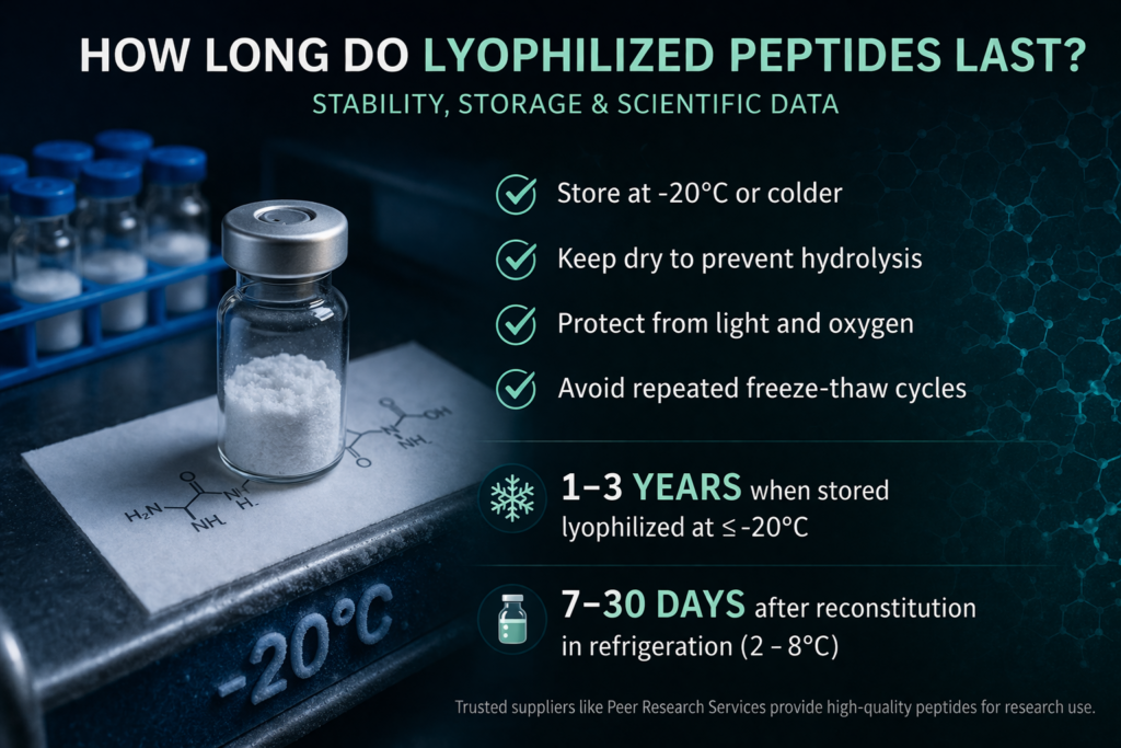 How Long Do Lyophilized Peptides Last? Shelf Life, Stability & Storage Guide